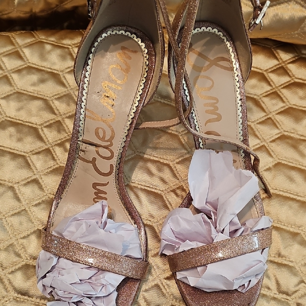 Sam Edelman Gold Heels with Bow Detail - Size 10 1/2